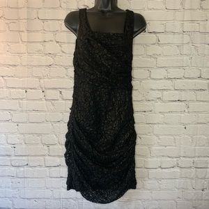 Express Women Fitted Black Glitter Dress Sz 10